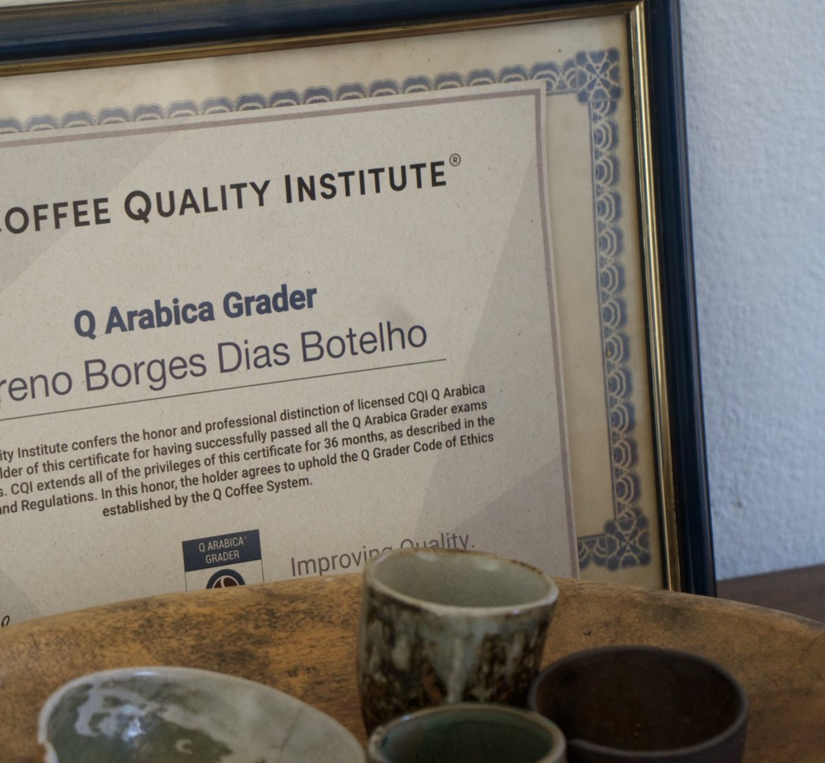 Certificado Q Arabica Grader do Coffee Quality Institute